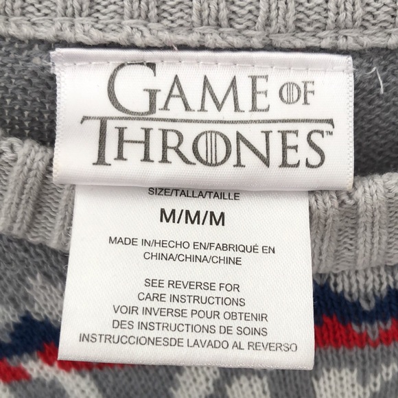 M GOT Winter is Here Wolf Sweater Games of Thrones Alpine Ski Graphic - Picture 3 of 8